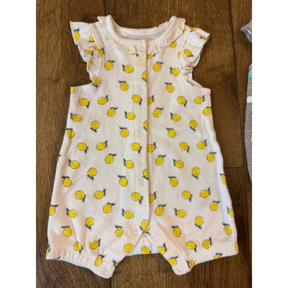 Baby Girl Summer 0/3 Months 1 Piece Outfits Lot Bundle Rompers Carter's Seahorse